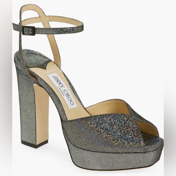 Jimmy Choo Sacaria Glitter Platform Sandal - Picture 1 of 1